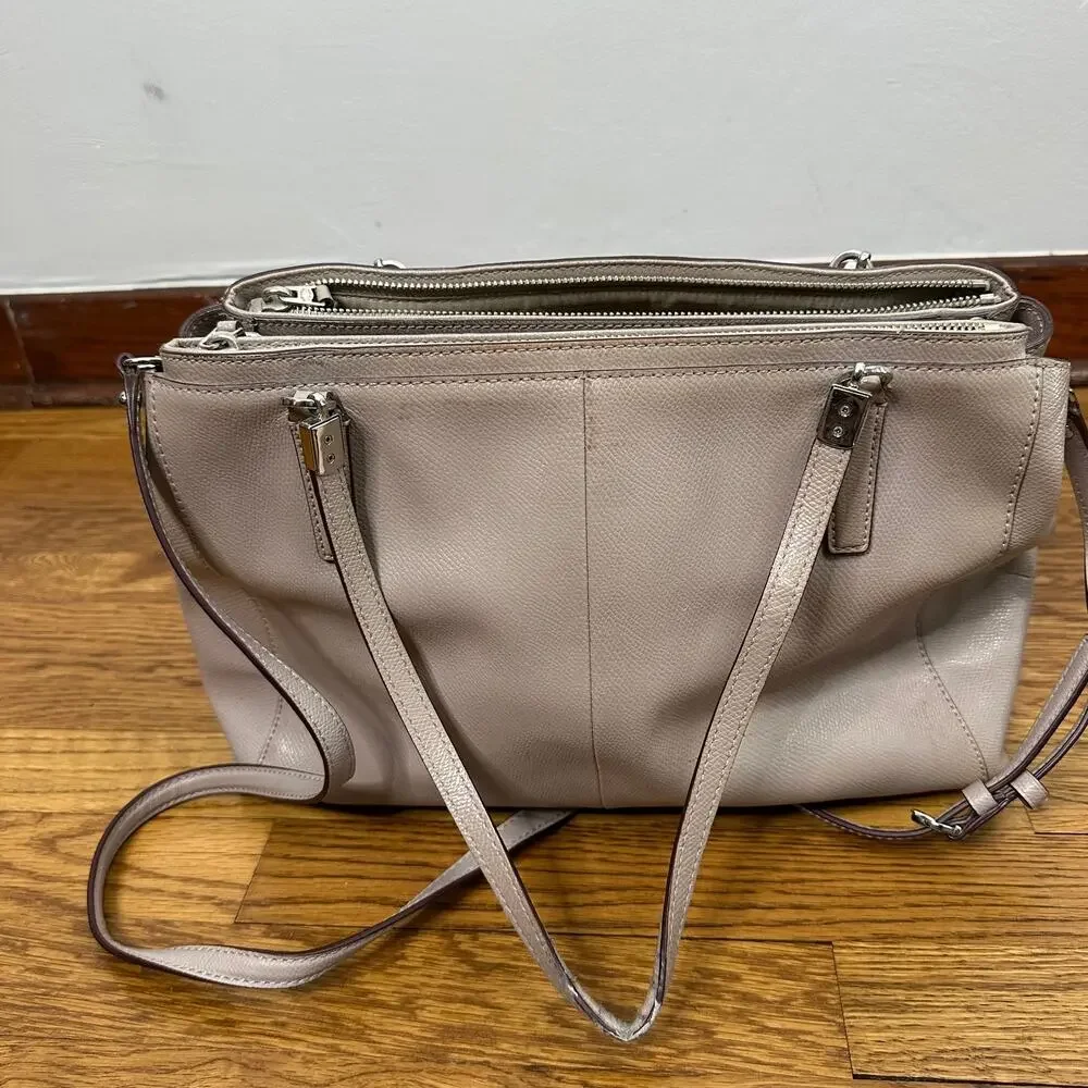 Coach Christie Carryall Tan Purse Satchel Crossbody Handbag